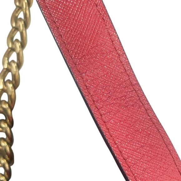 Auth PRADA Crossbody Shoulder Bag Red/Gold Leather/Metal - Picture 10 of 13